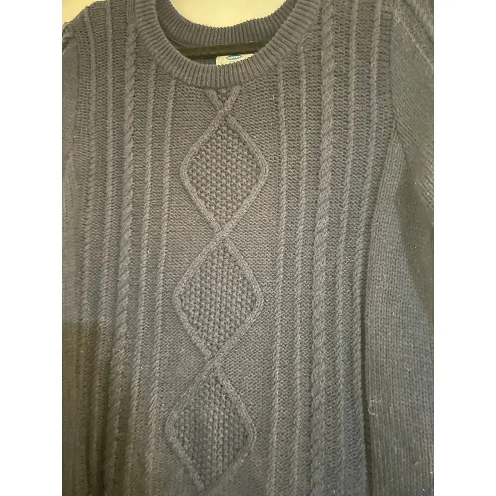Old Navy blue cable knit classic minimalist sweater size XXL